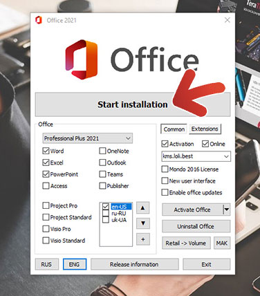 Ấn vào Start Installation Ấn vào Start Installation