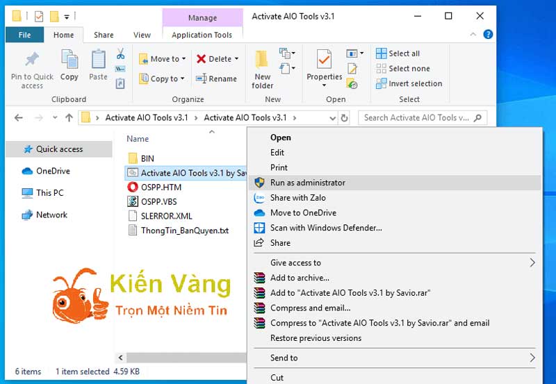 Chạy tools bằng quyền admin Chạy tools bằng quyền admin