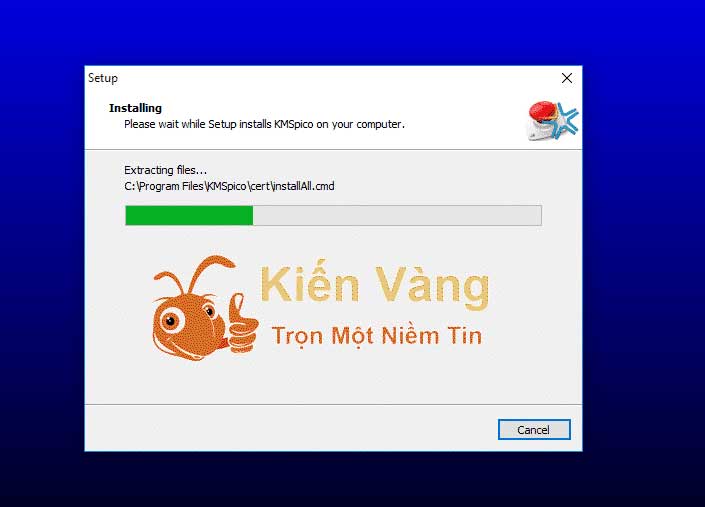 Đợi phần mềm cài đặt và kích hoạt Office 2013 Đợi phần mềm cài đặt và kích hoạt Office 2013