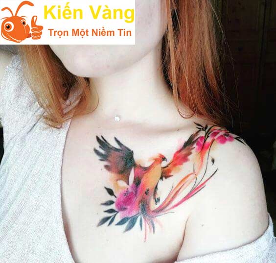 HÌnh xăm phương hoàng cạnh bả vai
