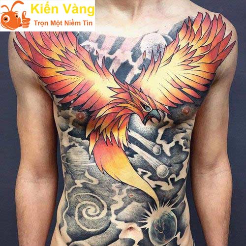 Hình xăm Phương Hoàng trước ngực