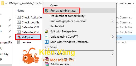 Chạy file KMSpico Chạy file KMSpico