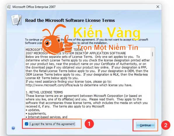 Nhấn Continue Nhấn Continue