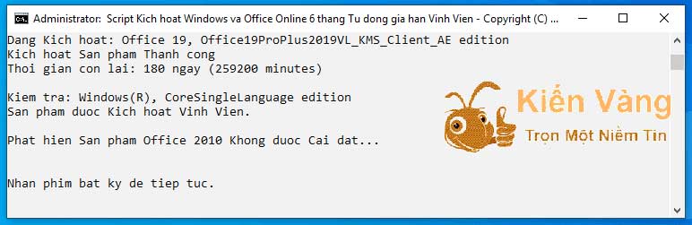 Nhấn phím bất kỳ Nhấn phím bất kỳ