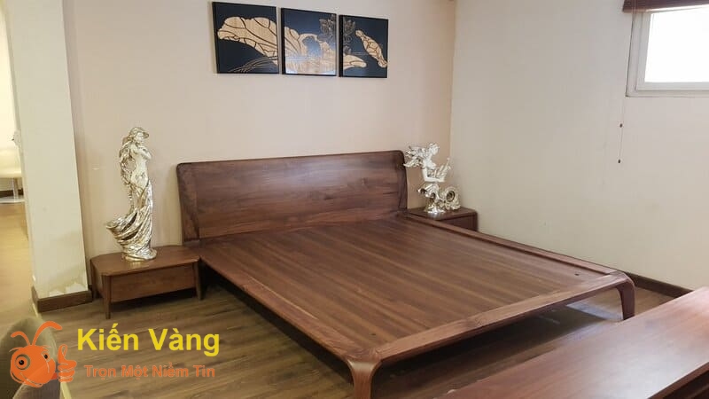 Giường ngủ gỗ tự nhiên có độ bền cao